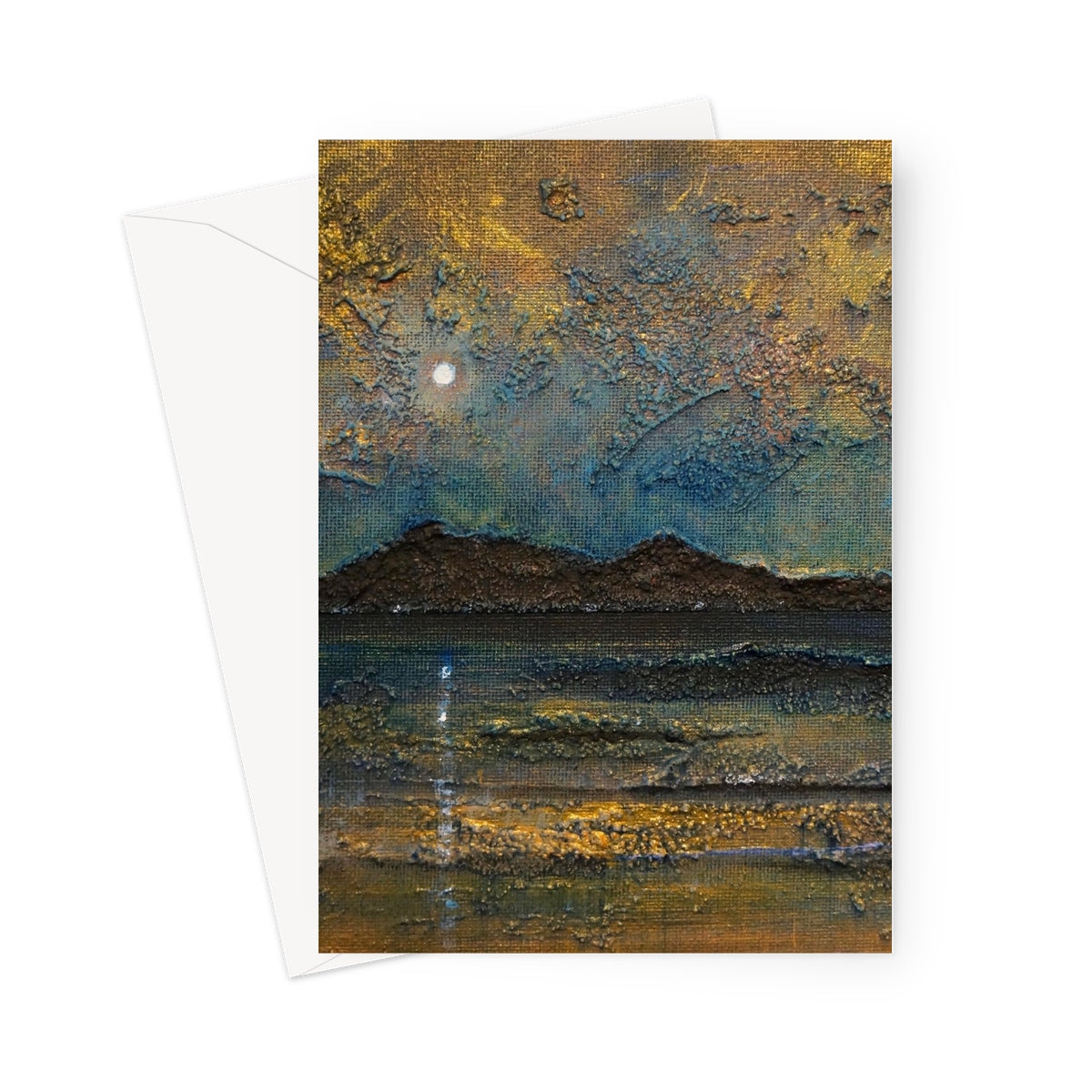 Arran Moonlight Scottish Art Gifts Greeting Card