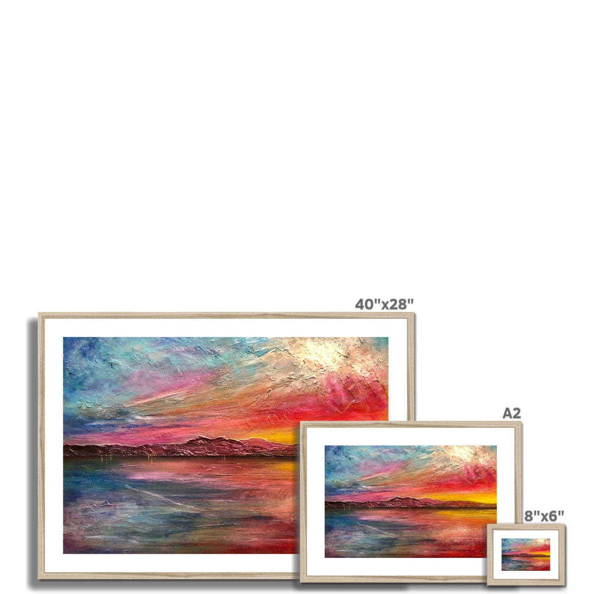 Arran Sunset ii Painting | Framed & Mounted Prints From Scotland