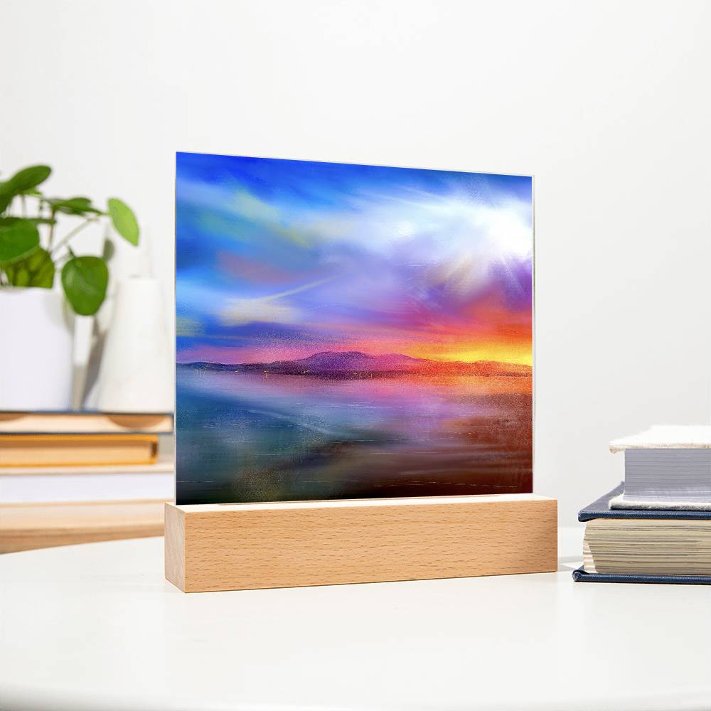 Arran Sunset illuminated Neon Acrylic Art Plaque