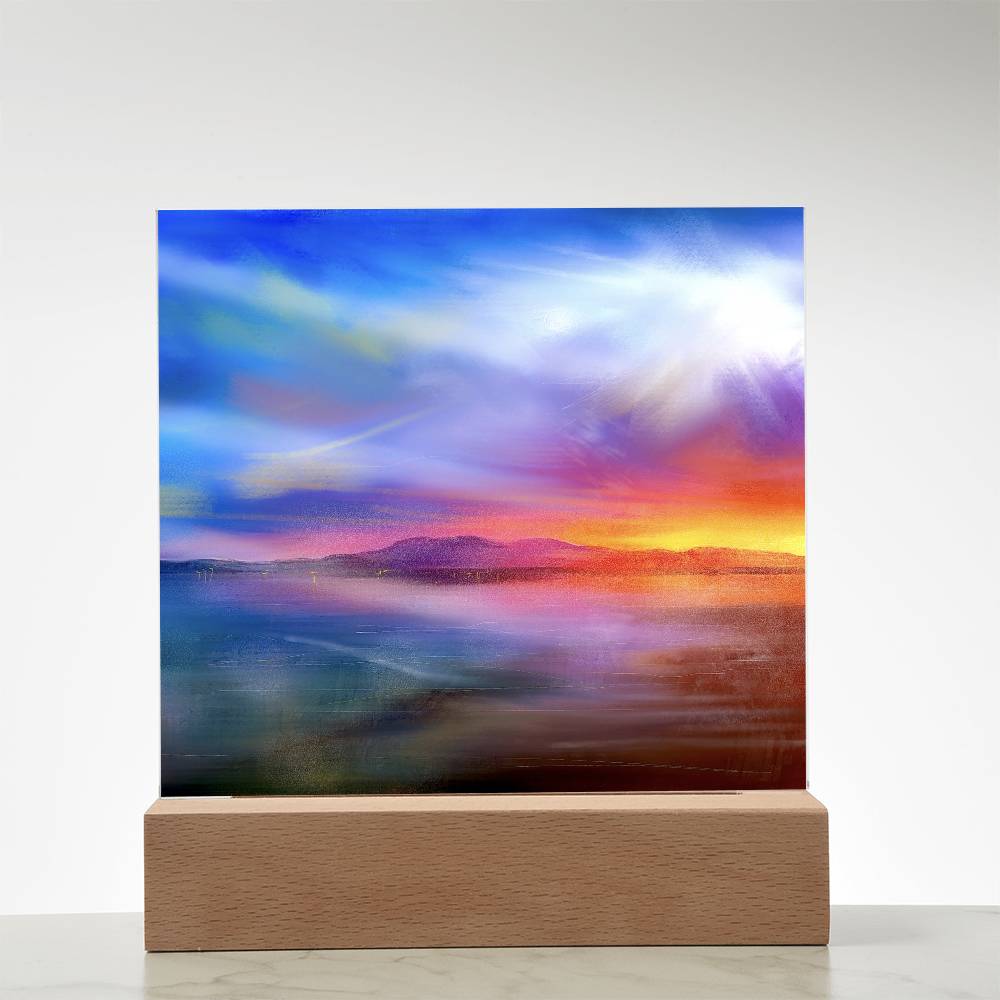 Arran Sunset illuminated Neon Acrylic Art Plaque