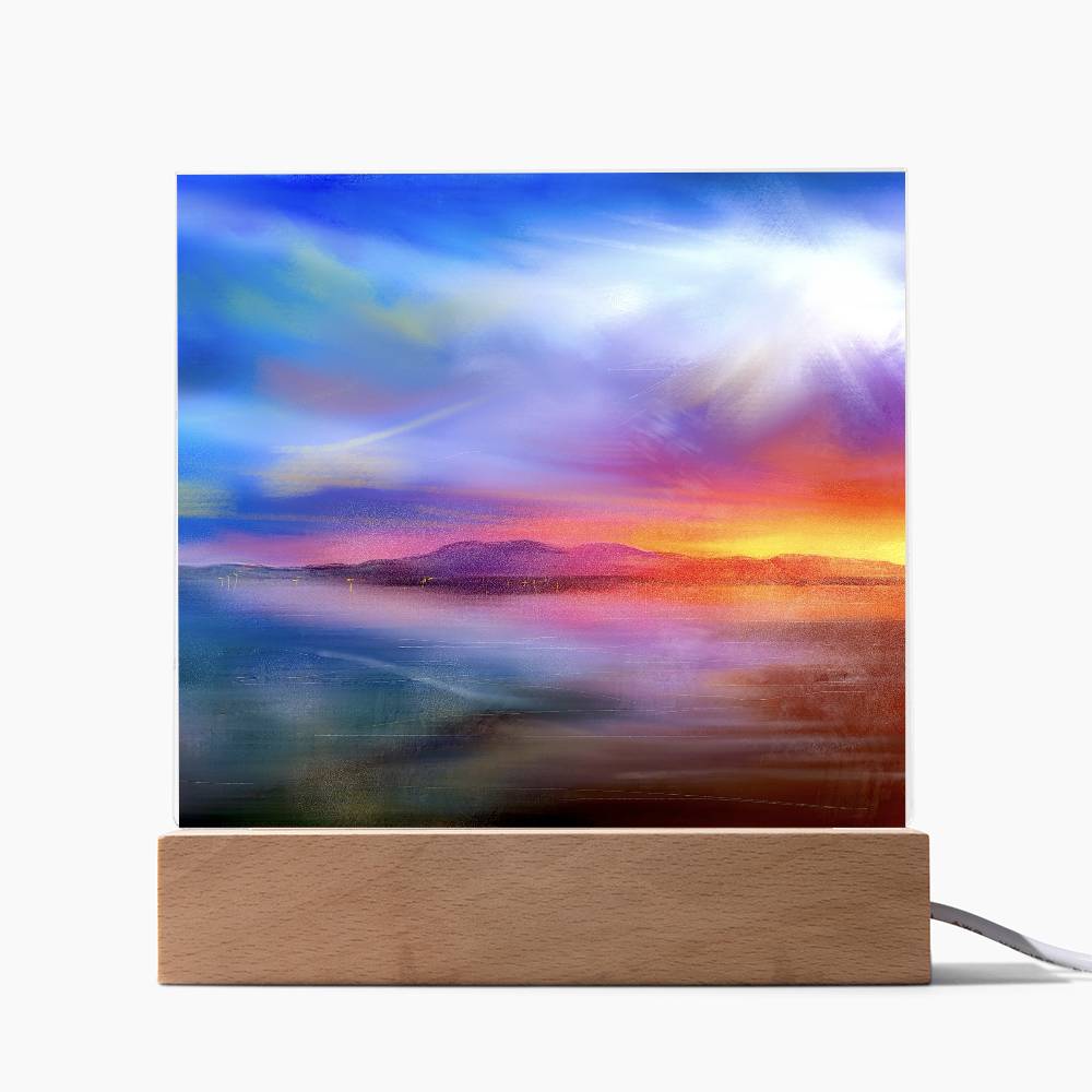 Arran Sunset illuminated Neon Acrylic Art Plaque