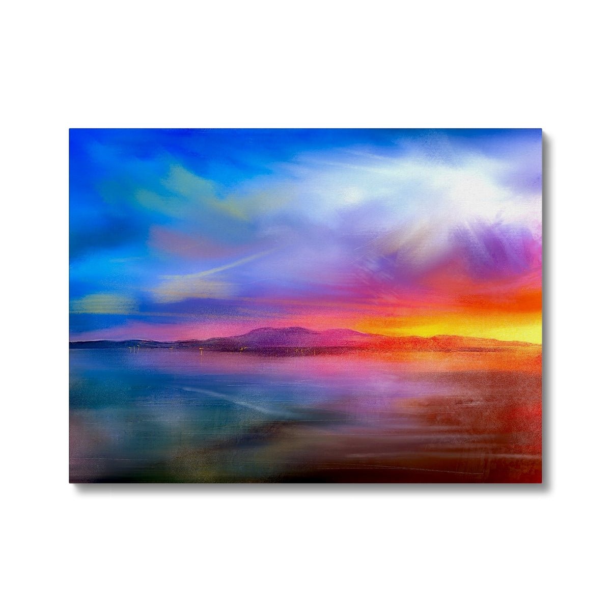 Arran Sunset Painting | Canvas From Scotland-Contemporary Stretched Canvas Prints-Arran Art Gallery-24"x18"-Paintings, Prints, Homeware, Art Gifts From Scotland By Scottish Artist Kevin Hunter