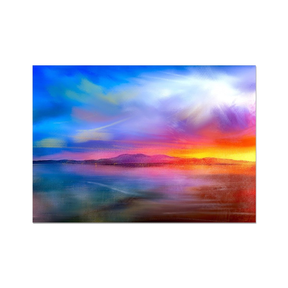 Arran Sunset Painting | Fine Art Prints From Scotland-Unframed Prints-Arran Art Gallery-A2 Landscape-Paintings, Prints, Homeware, Art Gifts From Scotland By Scottish Artist Kevin Hunter