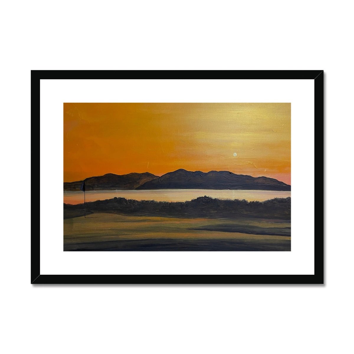 Arran & The 5th Green Royal Troon Golf Course Painting | Framed & Mounted Prints From Scotland