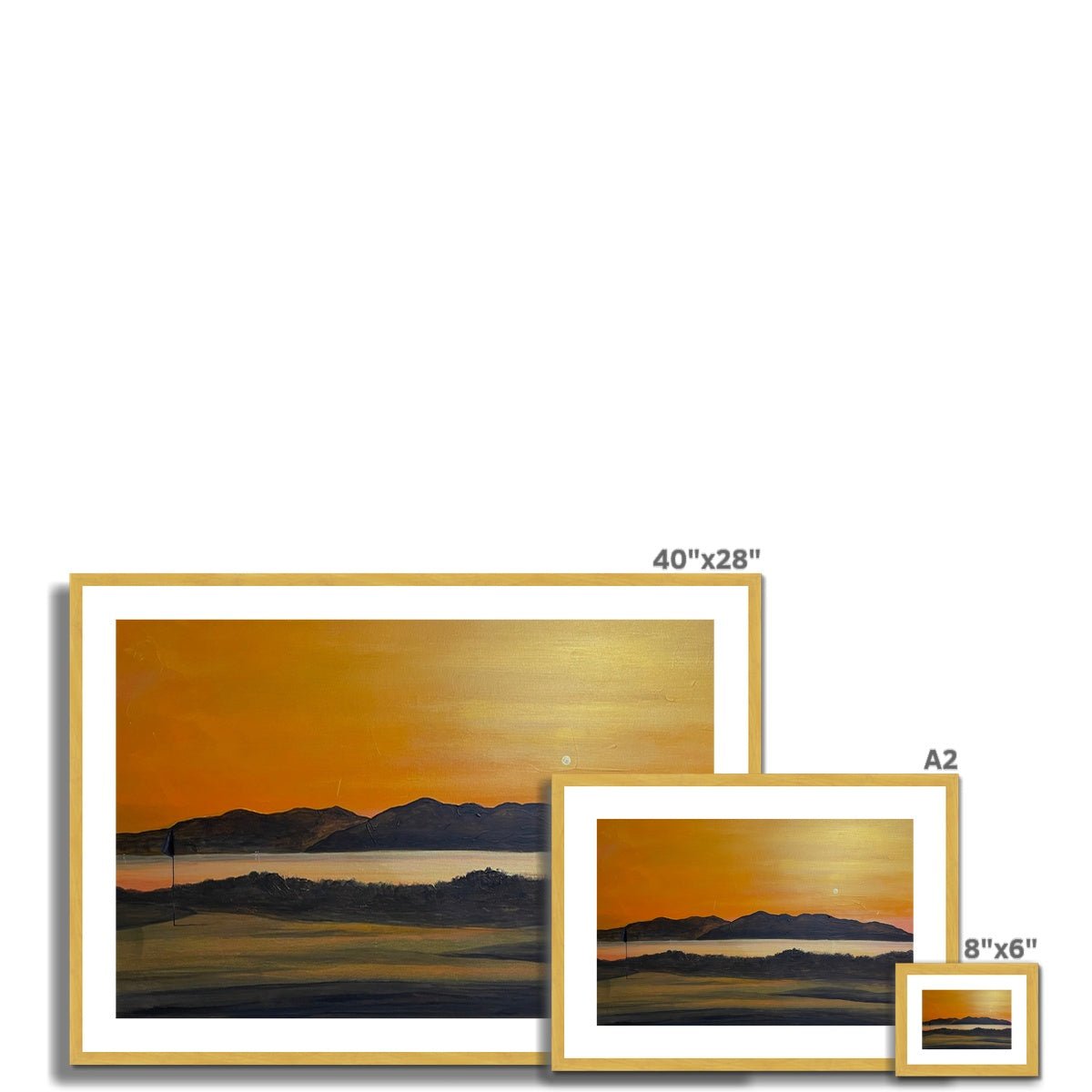 Arran & The 5th Green Royal Troon Golf Course Painting | Antique Framed & Mounted Prints From Scotland-Antique Framed & Mounted Prints-Arran Art Gallery-Paintings, Prints, Homeware, Art Gifts From Scotland By Scottish Artist Kevin Hunter