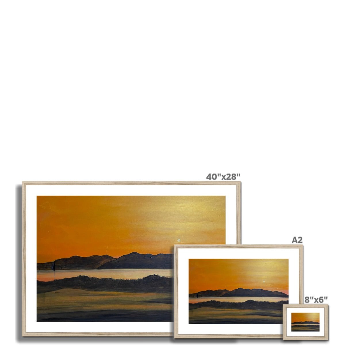 Arran & The 5th Green Royal Troon Golf Course Painting | Framed & Mounted Prints From Scotland-Framed & Mounted Prints-Arran Art Gallery-Paintings, Prints, Homeware, Art Gifts From Scotland By Scottish Artist Kevin Hunter