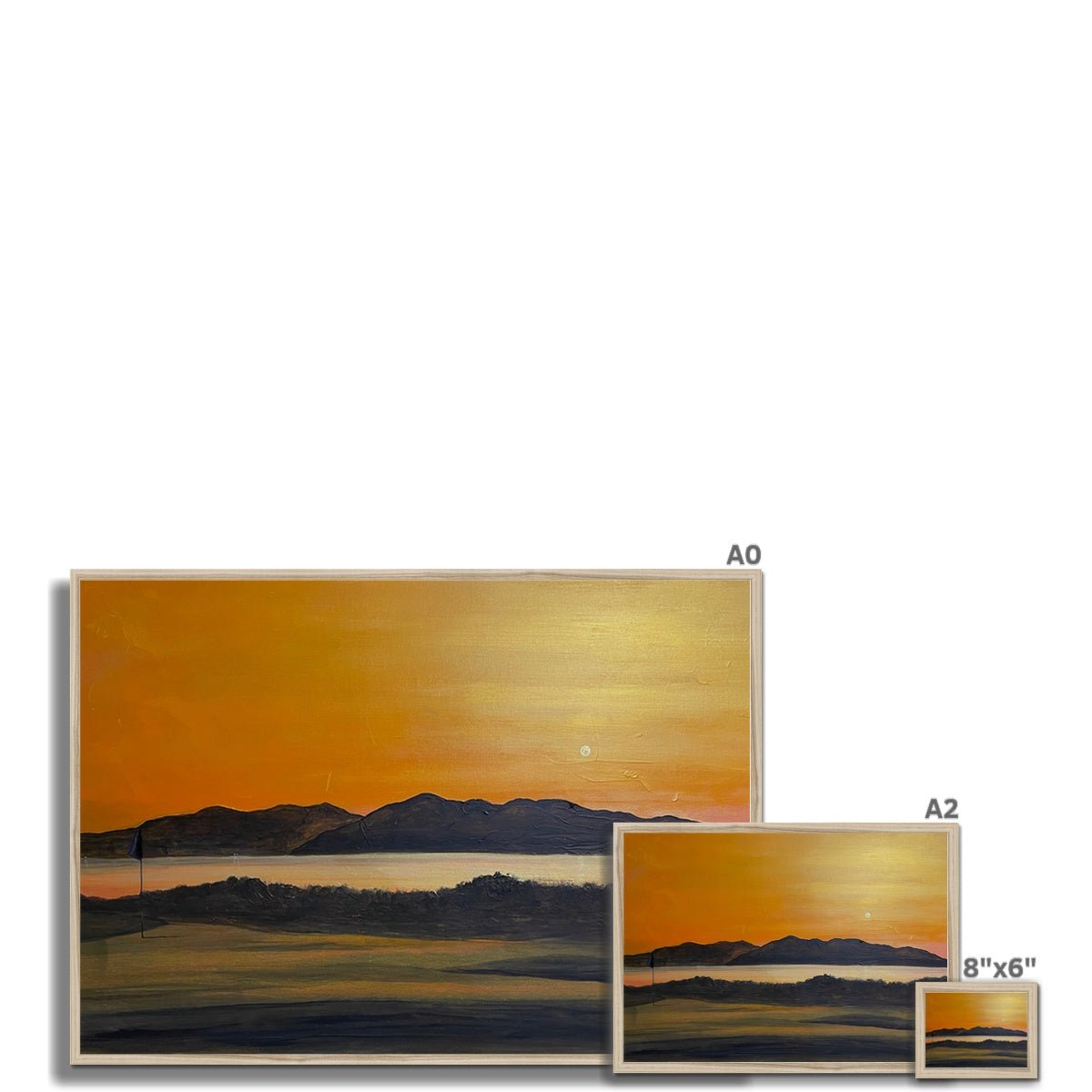 Arran & The 5th Green Royal Troon Golf Course Painting | Framed Prints From Scotland-Framed Prints-Arran Art Gallery-Paintings, Prints, Homeware, Art Gifts From Scotland By Scottish Artist Kevin Hunter