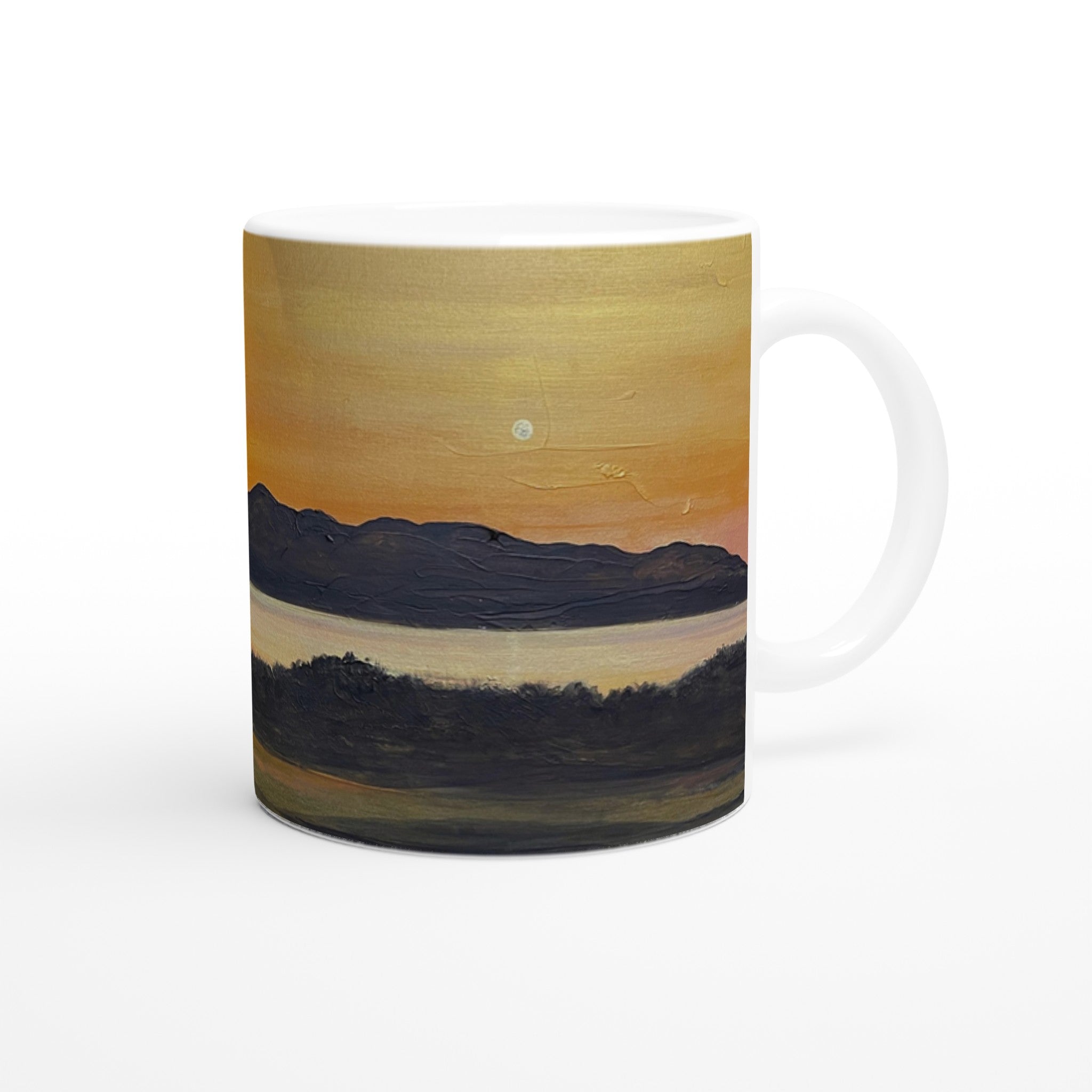 Arran & The 5th Green Royal Troon Golf Course | Ceramic Art Mug From Scotland