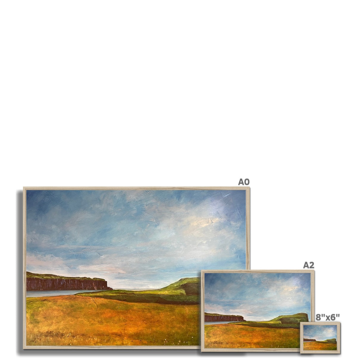 Approaching Oronsay Skye Painting | Framed Prints From Scotland-Framed Prints-Skye Art Gallery-Paintings, Prints, Homeware, Art Gifts From Scotland By Scottish Artist Kevin Hunter