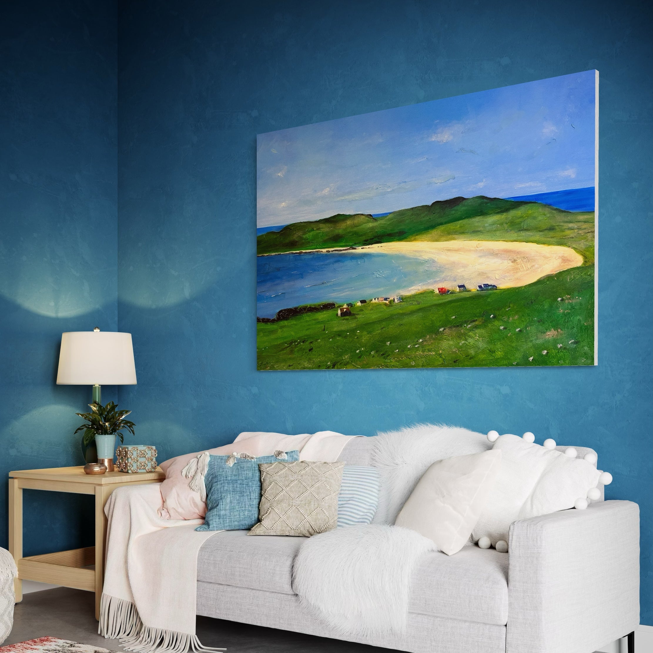 Balephuil Beach Tiree 50x50 inch Stretched Canvas Print from my Hebridean Islands Art Gallery Collection