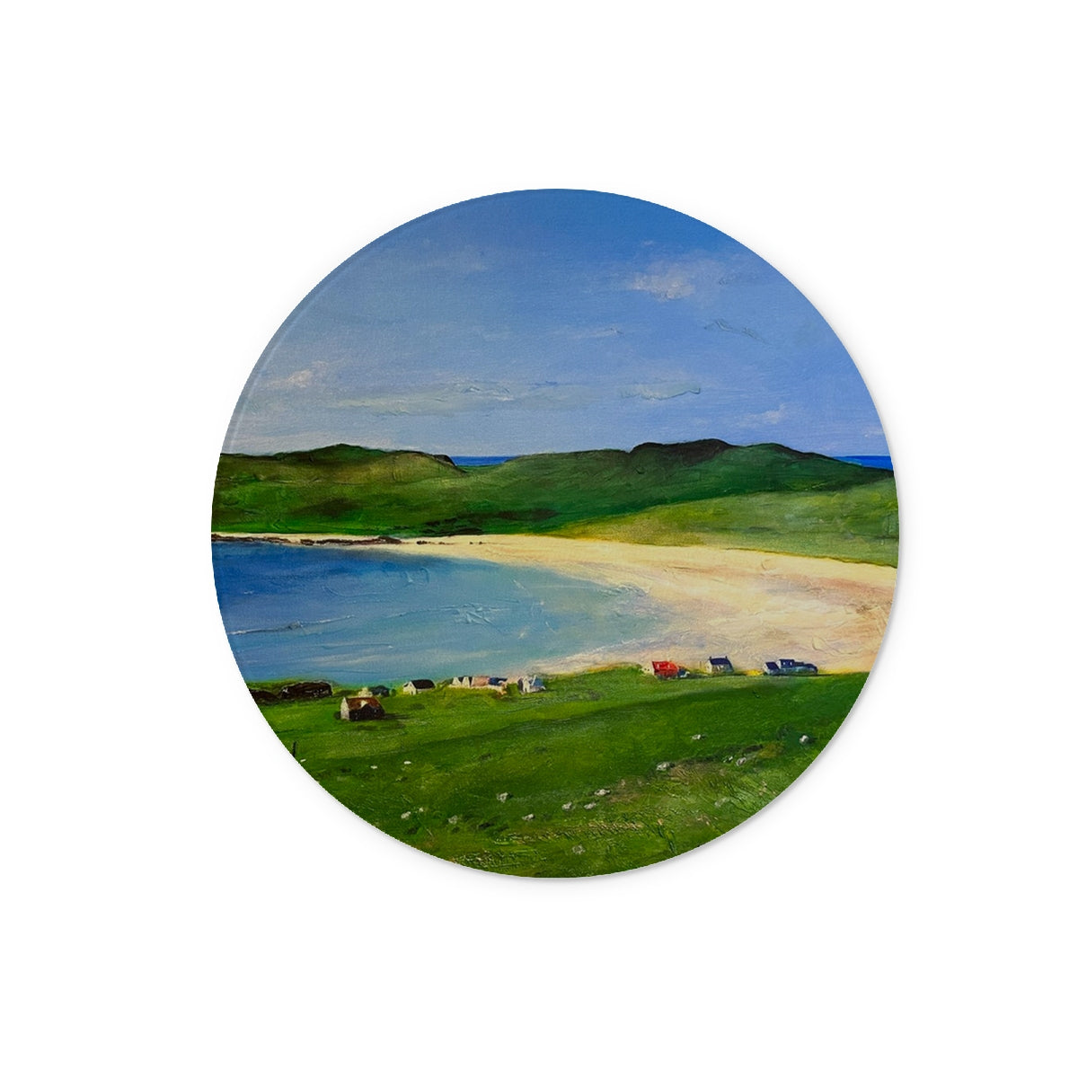 Balephuil Beach Tiree Art Gifts Glass Chopping Board