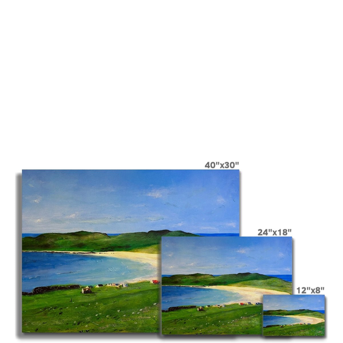 Balephuil Beach Tiree Painting | Canvas From Scotland-Contemporary Stretched Canvas Prints-Hebridean Islands Art Gallery-Paintings, Prints, Homeware, Art Gifts From Scotland By Scottish Artist Kevin Hunter