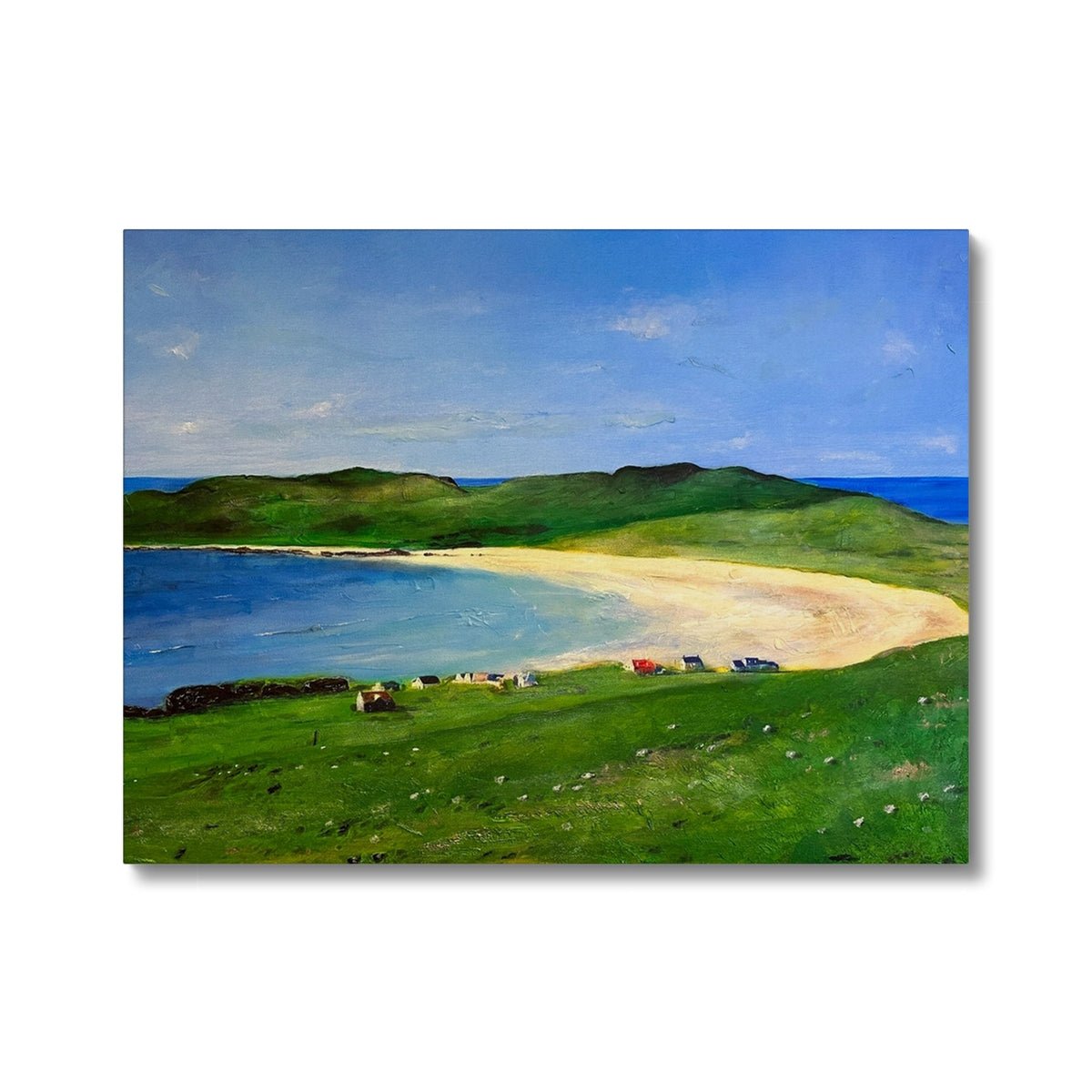 Balephuil Beach Tiree Painting | Canvas From Scotland-Contemporary Stretched Canvas Prints-Hebridean Islands Art Gallery-24"x18"-Paintings, Prints, Homeware, Art Gifts From Scotland By Scottish Artist Kevin Hunter