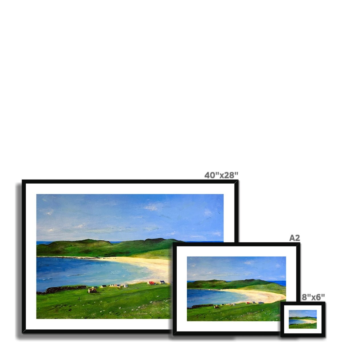 Balephuil Beach Tiree Painting | Framed & Mounted Prints From Scotland-Framed & Mounted Prints-Hebridean Islands Art Gallery-Paintings, Prints, Homeware, Art Gifts From Scotland By Scottish Artist Kevin Hunter