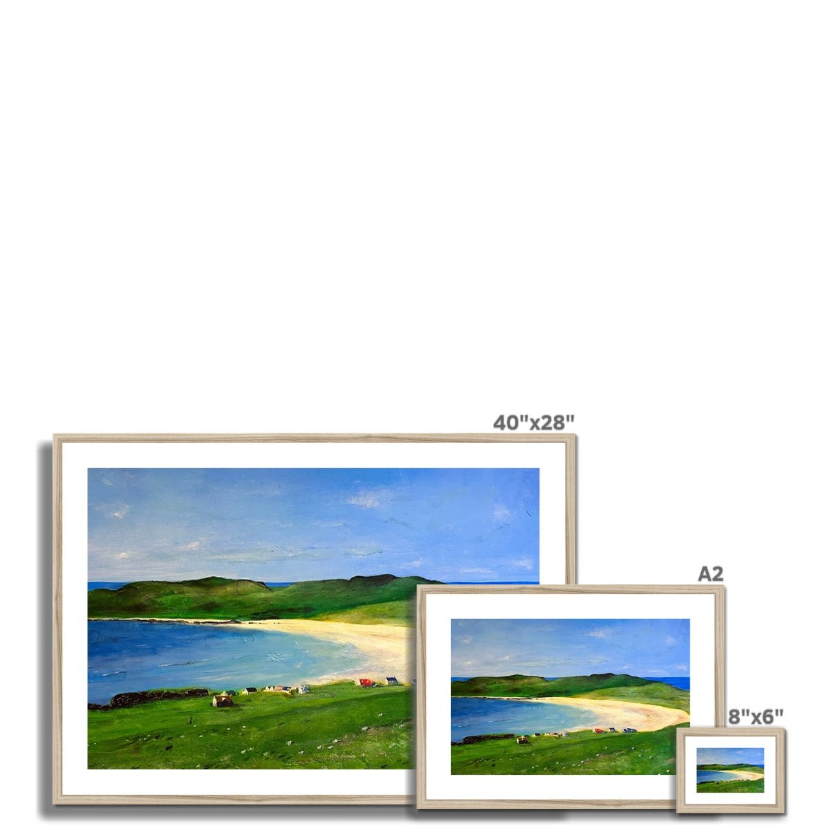 Balephuil Beach Tiree Painting | Framed & Mounted Prints From Scotland-Framed & Mounted Prints-Hebridean Islands Art Gallery-Paintings, Prints, Homeware, Art Gifts From Scotland By Scottish Artist Kevin Hunter