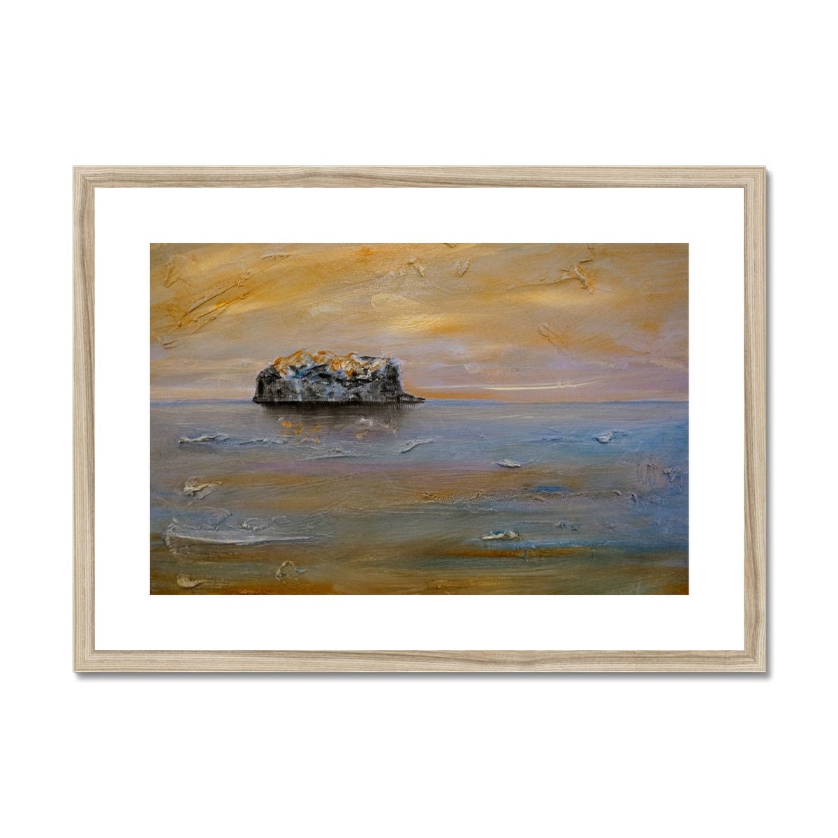 Bass Rock Dawn Painting | Framed &amp; Mounted Prints From Scotland