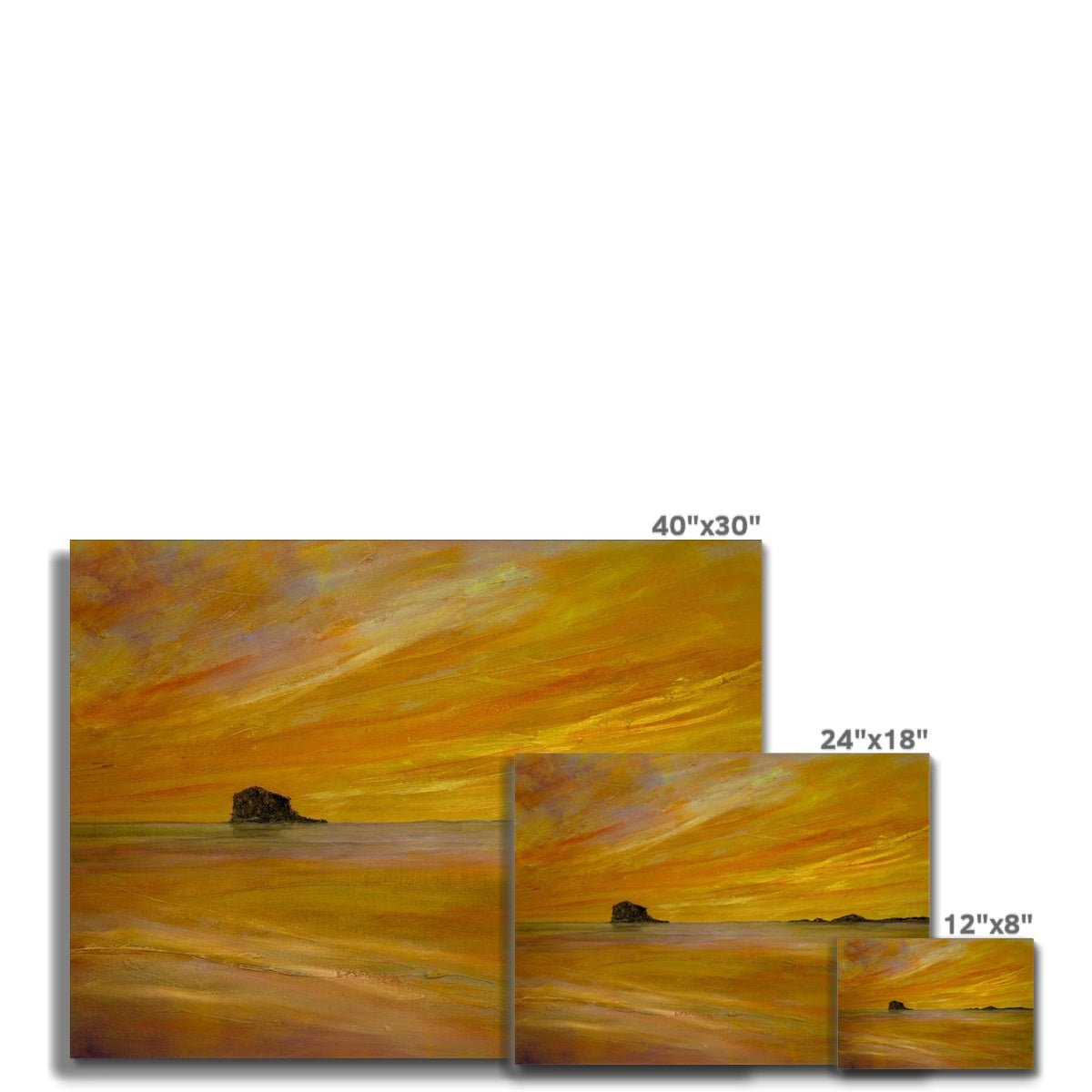 Bass Rock Dusk Painting | Canvas Prints From Scotland