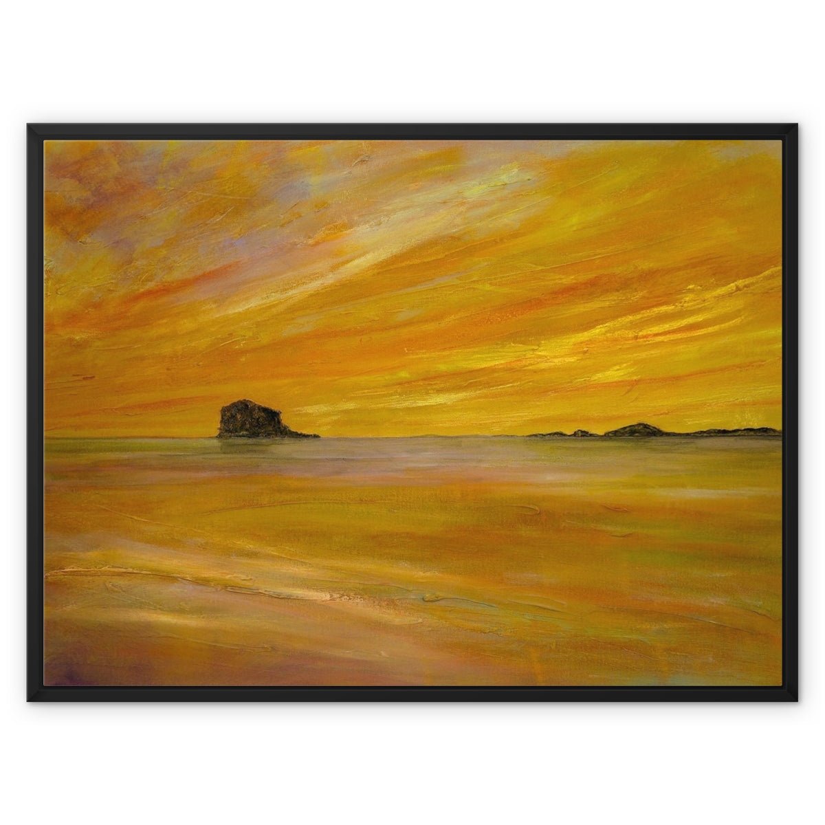 Bass Rock Dusk Painting | Framed Canvas From Scotland