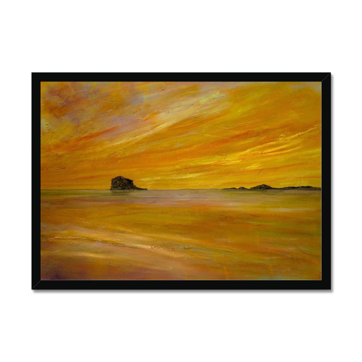 Bass Rock Dusk Painting | Framed Prints From Scotland