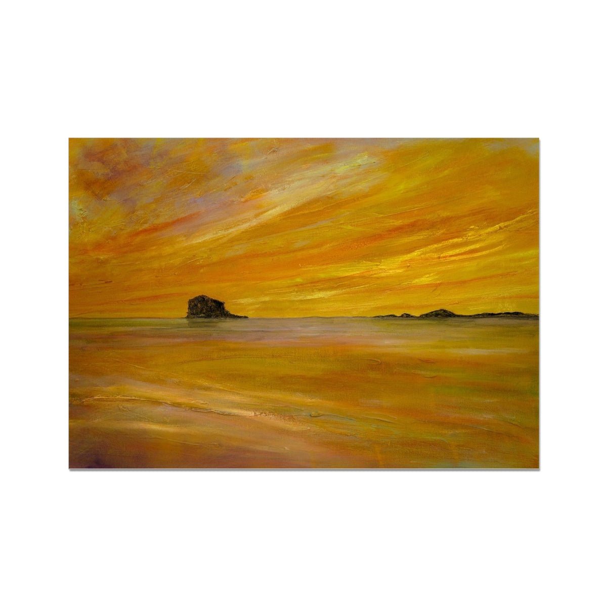 Bass Rock Dusk Painting Scotland | Signed Scottish Fine Art Prints