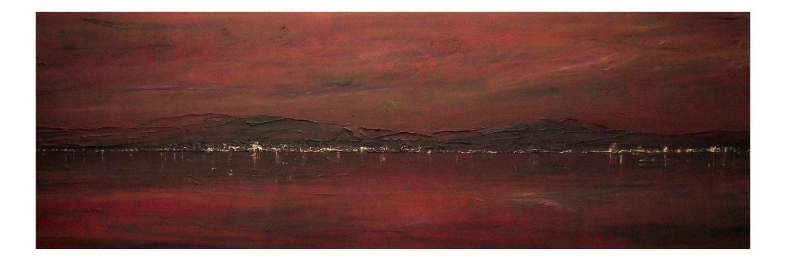 Belfast Lough Dusk | Panoramic Painting & Art Prints from my Rest Of The World Art Gallery Collection