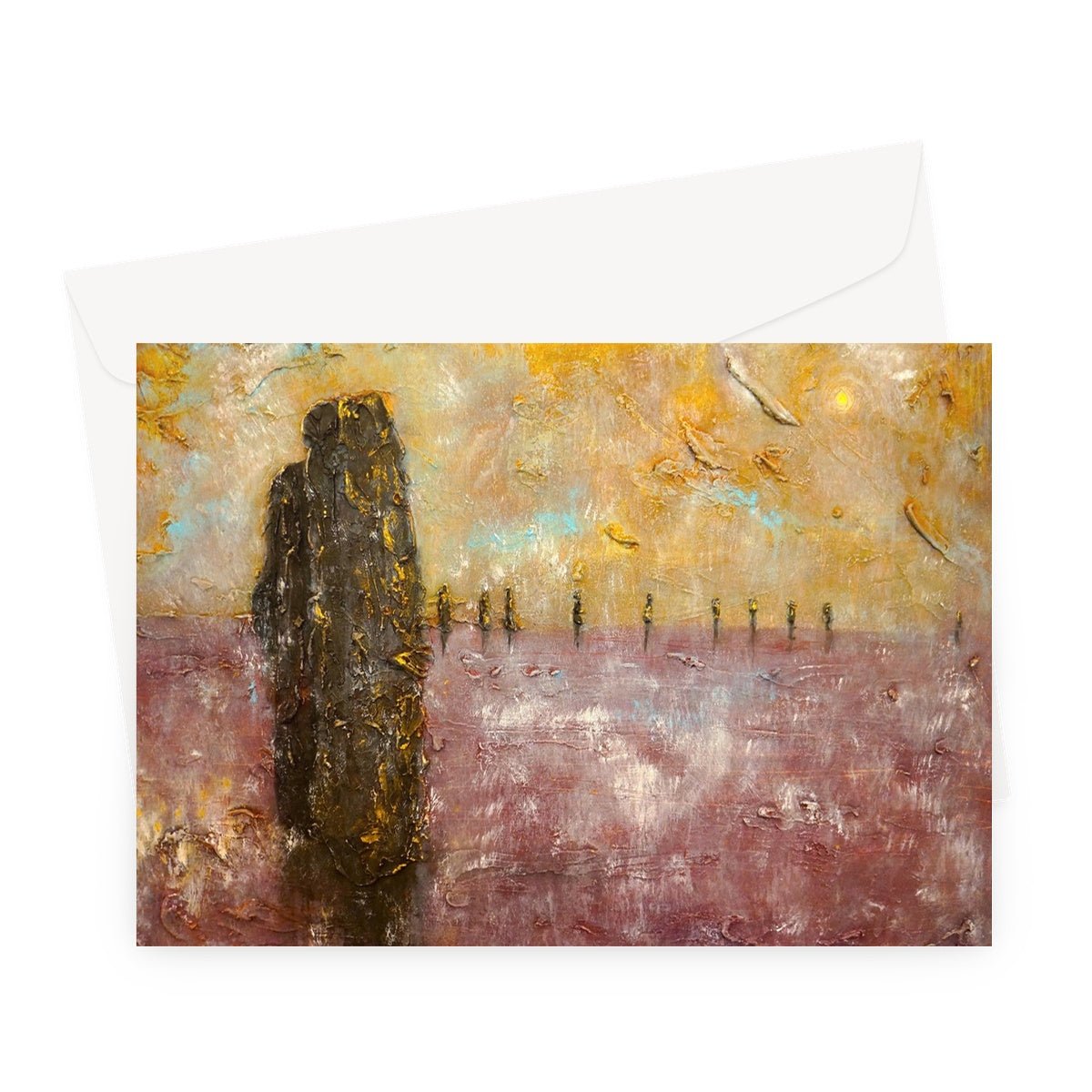 Bordgar Mist Orkney Art Gifts Greeting Card-Greetings Cards-Orkney Art Gallery-A5 Landscape-10 Cards-Paintings, Prints, Homeware, Art Gifts From Scotland By Scottish Artist Kevin Hunter