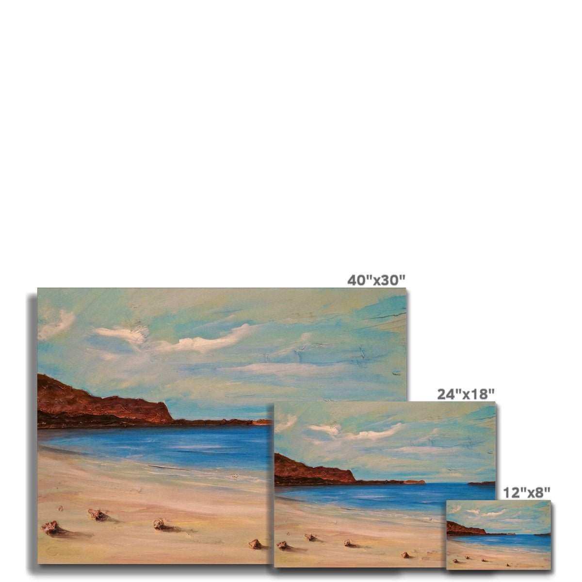 Bosta Beach Lewis Painting | Canvas From Scotland-Contemporary Stretched Canvas Prints-Hebridean Islands Art Gallery-Paintings, Prints, Homeware, Art Gifts From Scotland By Scottish Artist Kevin Hunter