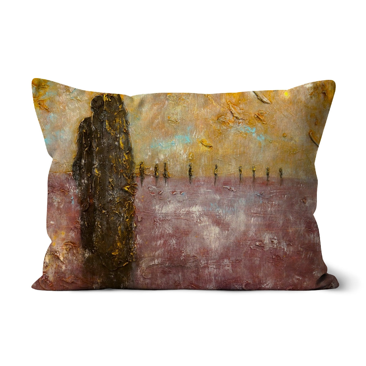 Brodgar Mist Orkney Art Gifts Cushion | Orkney Art Gallery | Paintings, Prints, Homeware and Art Gifts From Scotland By Scottish Artist Kevin Hunter