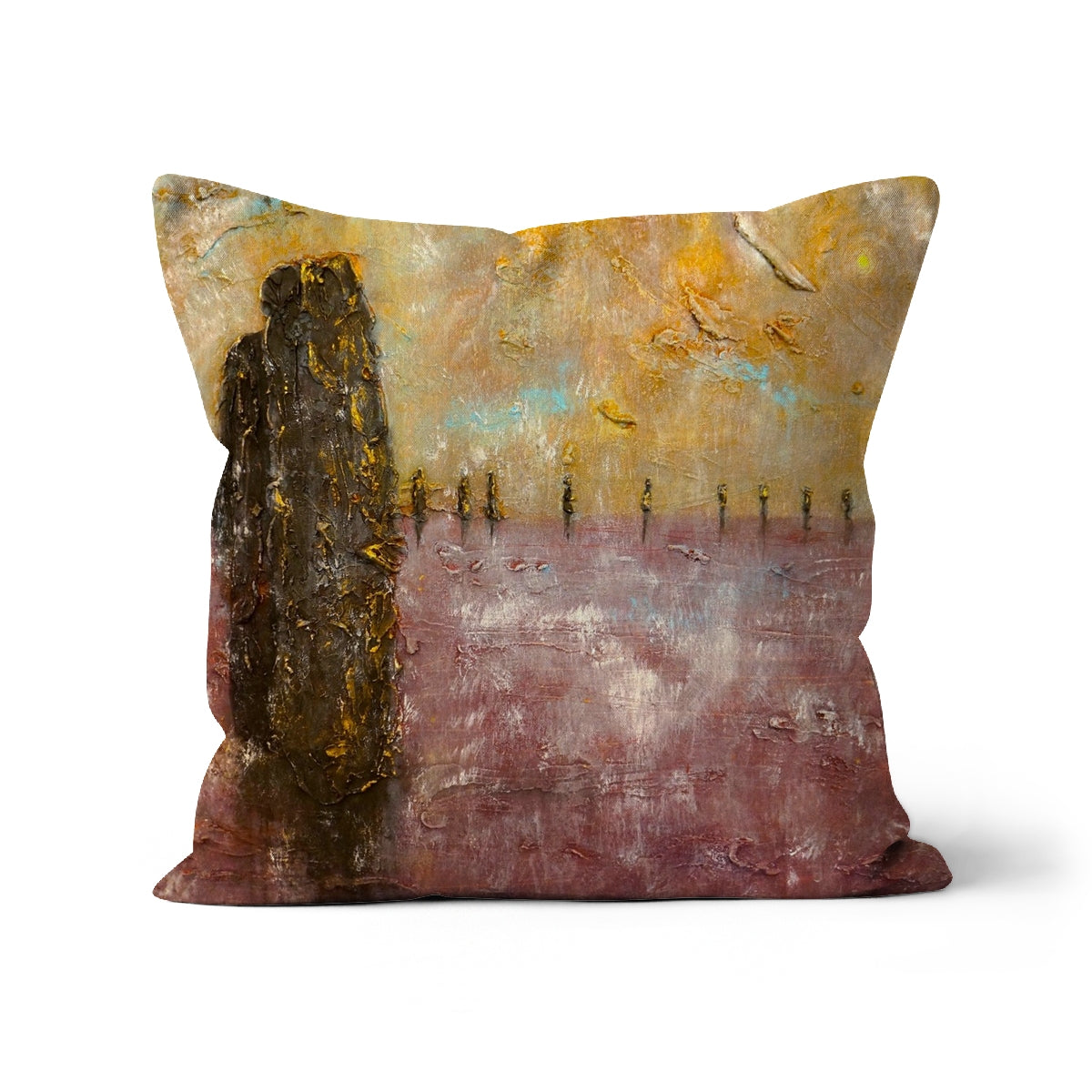 Brodgar Mist Orkney Art Gifts Cushion | Orkney Art Gallery | Paintings, Prints, Homeware and Art Gifts From Scotland By Scottish Artist Kevin Hunter