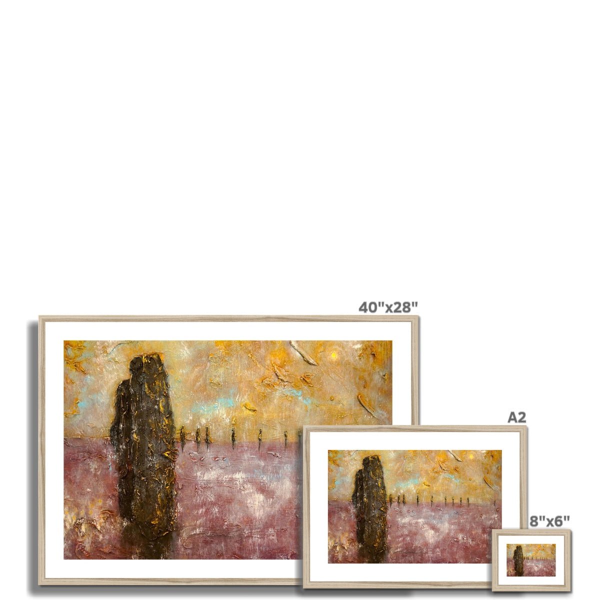 Brodgar Mist Orkney Painting | Framed & Mounted Prints From Scotland-Framed & Mounted Prints-Orkney Art Gallery-Paintings, Prints, Homeware, Art Gifts From Scotland By Scottish Artist Kevin Hunter