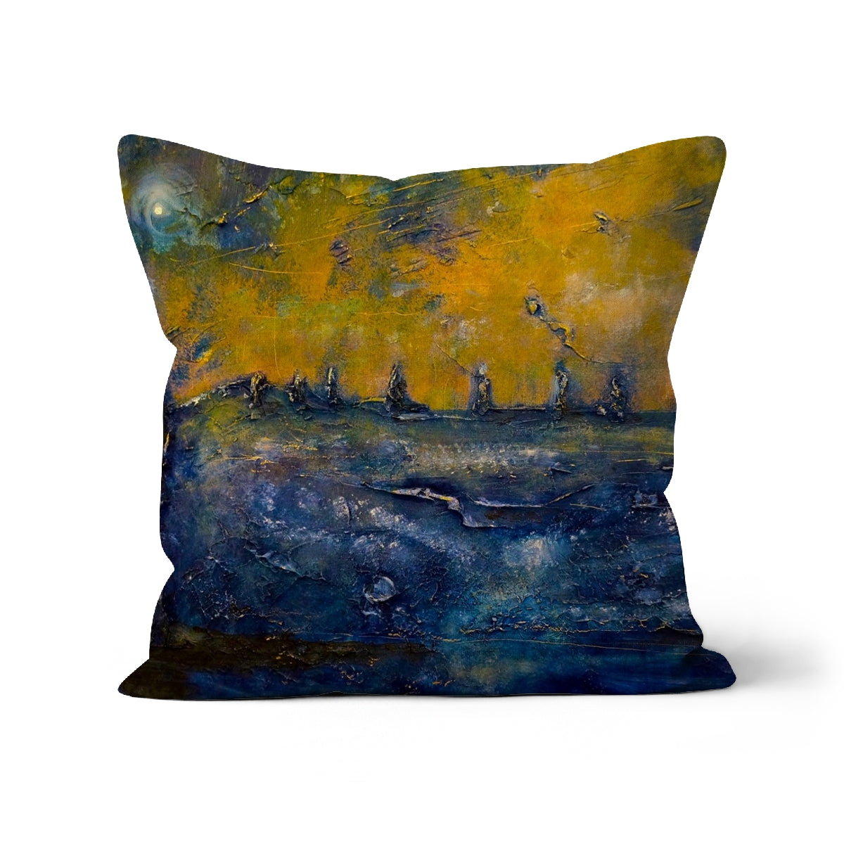 Brodgar Moonlight Orkney Art Gifts Cushion | Orkney Art Gallery | Paintings, Prints, Homeware and Art Gifts From Scotland By Scottish Artist Kevin Hunter