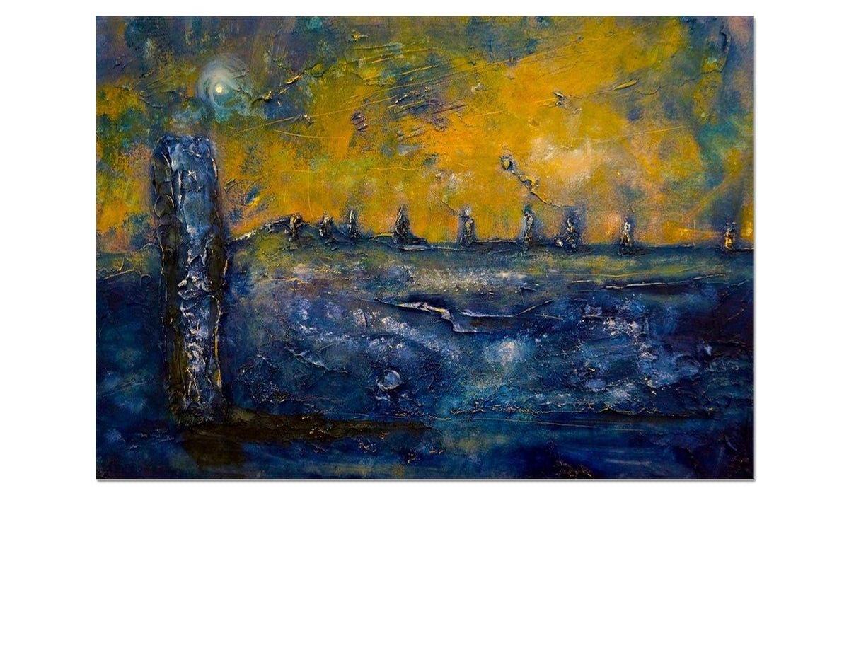 Brodgar Moonlight Orkney-art-painting-scotland