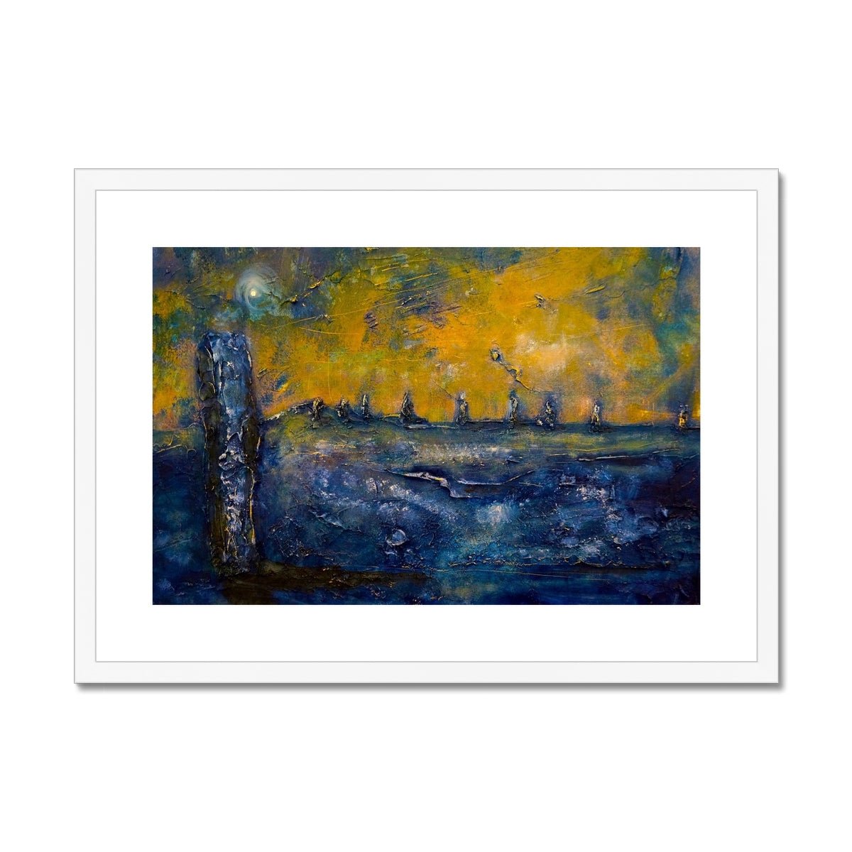 Brodgar Moonlight Orkney Painting | Framed &amp; Mounted Prints From Scotland