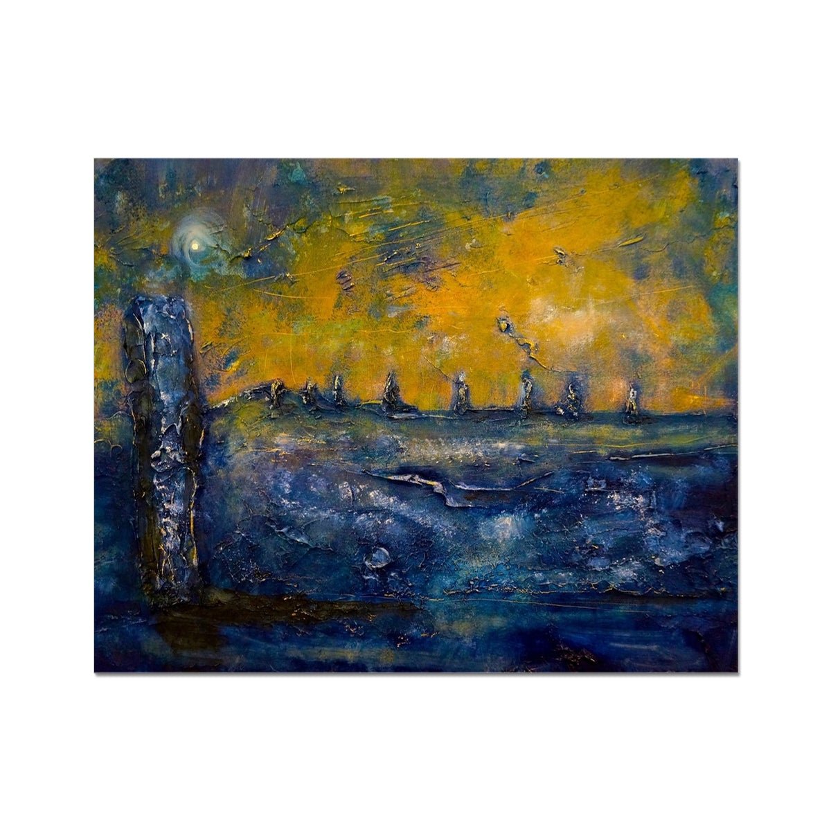 Brodgar Moonlight Orkney Painting | Artist Proof Collector Prints From Scotland-Artist Proof Collector Prints-Orkney Art Gallery-20"x16"-Paintings, Prints, Homeware, Art Gifts From Scotland By Scottish Artist Kevin Hunter
