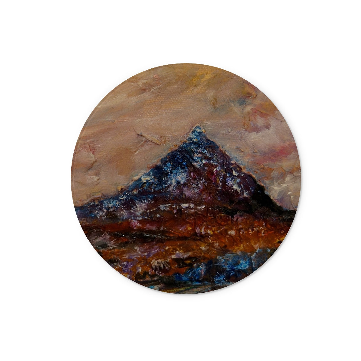 Buachaille Etive Mòr Art Gifts Glass Chopping Board | Glencoe Art Gallery | Paintings, Prints, Homeware and Art Gifts From Scotland By Scottish Artist Kevin Hunter