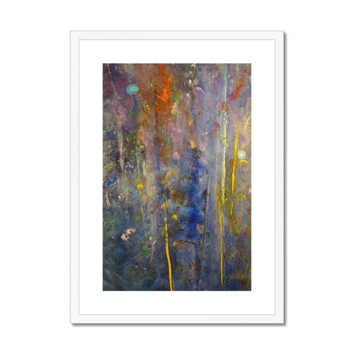 Cairngorms Waterfall Abstract Painting | Framed & Mounted Prints From Scotland