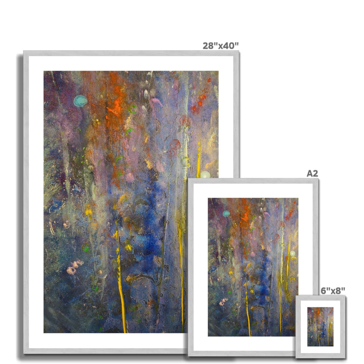 Cairngorms Waterfall Abstract Painting | Antique Framed & Mounted Prints From Scotland