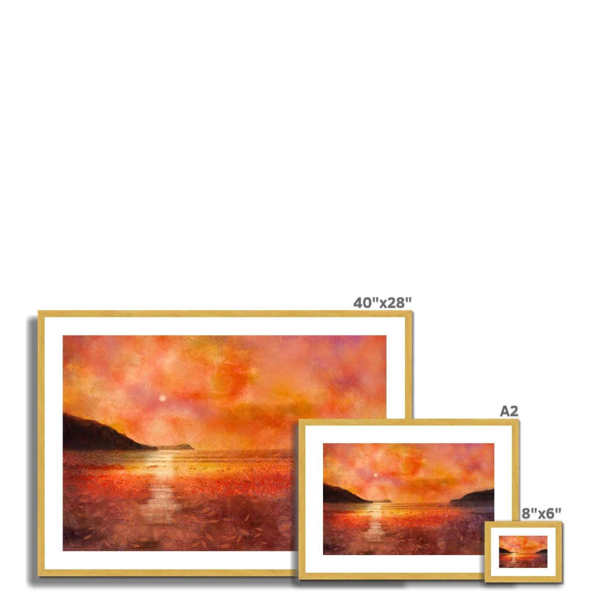 Calgary Beach Sunset Mull Painting | Antique Framed & Mounted Prints From Scotland-Antique Framed & Mounted Prints-Hebridean Islands Art Gallery-Paintings, Prints, Homeware, Art Gifts From Scotland By Scottish Artist Kevin Hunter