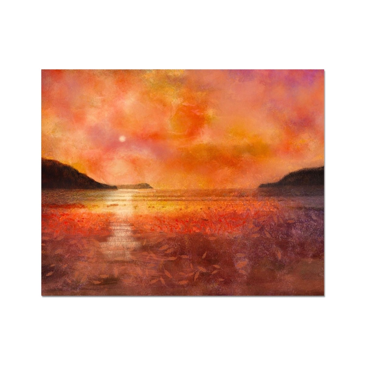 Calgary Beach Sunset Mull Painting | Artist Proof Collector Prints From Scotland-Artist Proof Collector Prints-Hebridean Islands Art Gallery-20"x16"-Paintings, Prints, Homeware, Art Gifts From Scotland By Scottish Artist Kevin Hunter
