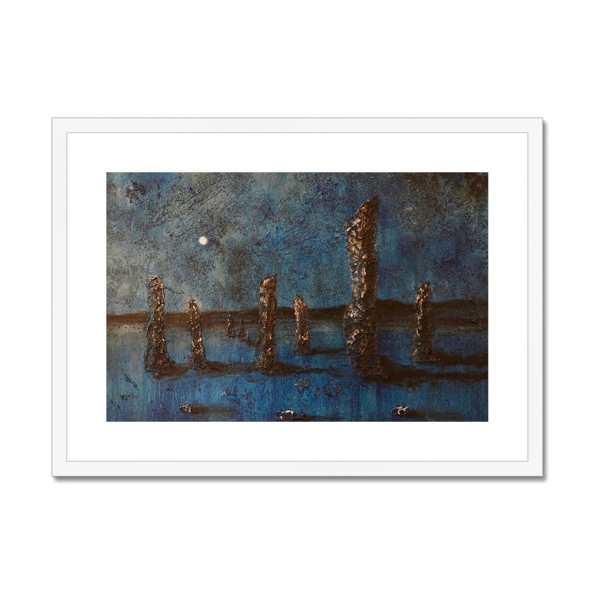 Callanish Moonlight Lewis Painting | Framed &amp; Mounted Prints From Scotland