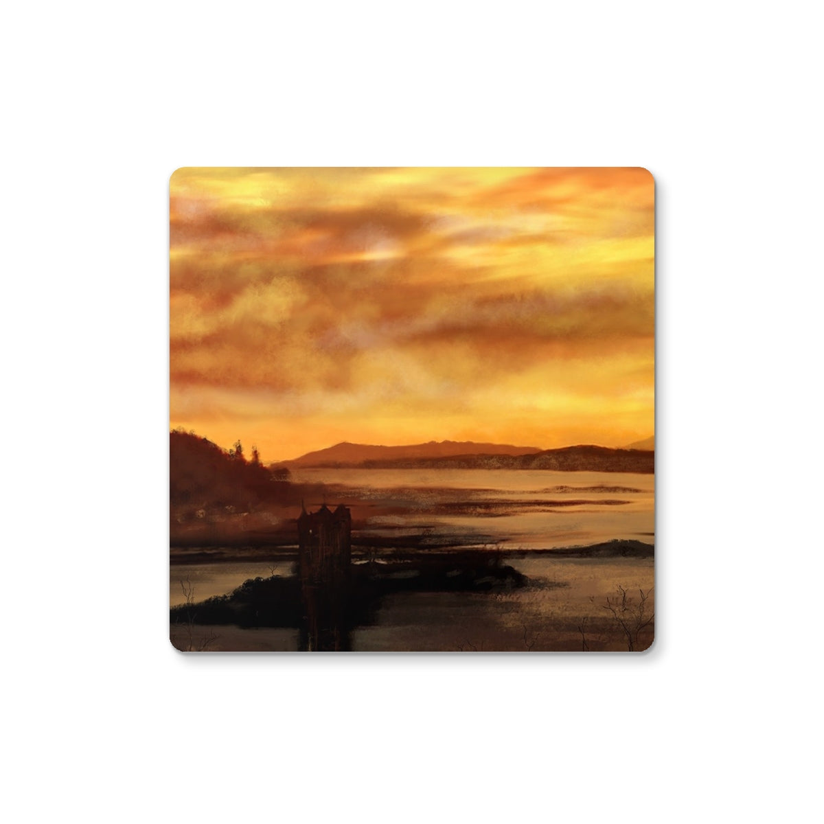 Castle Stalker Dusk Art Gifts Coaster