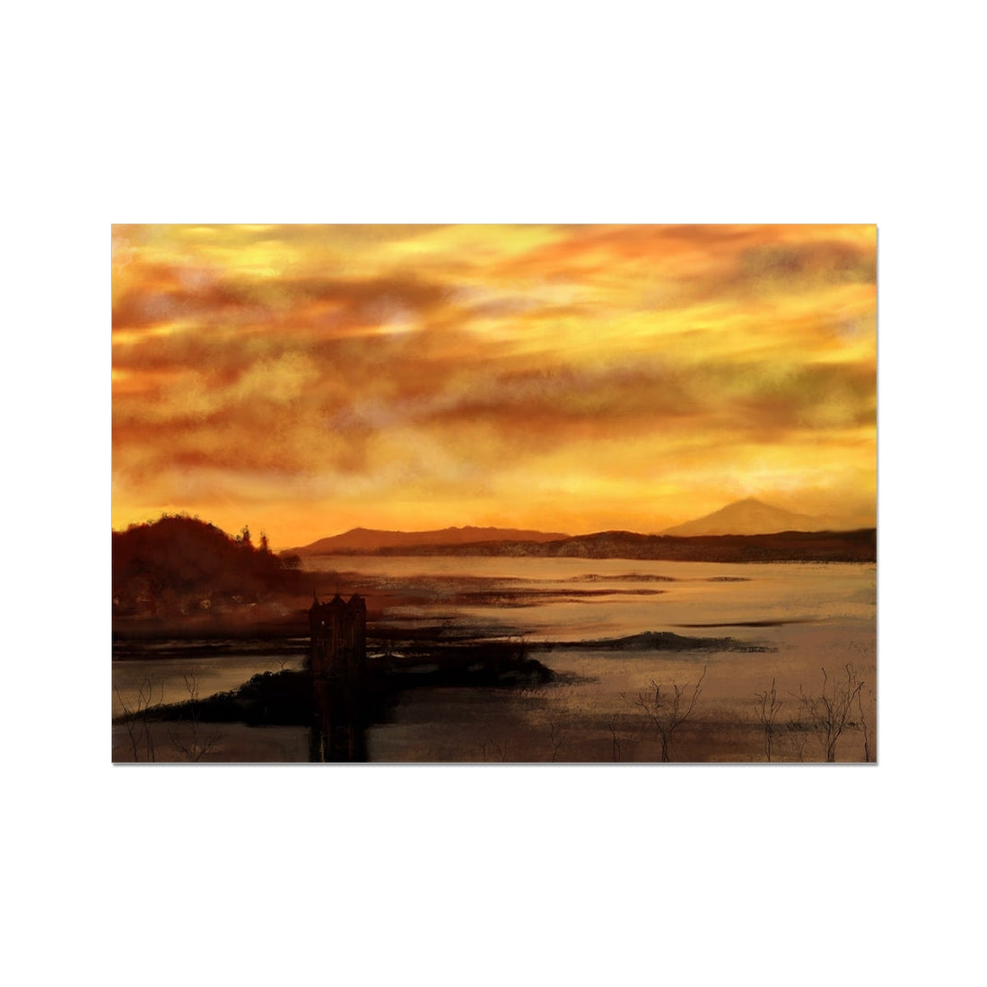 Castle Stalker Dusk Prints | Historic &amp; Iconic Scotland Art Gallery | Paintings, Prints, Homeware and Art Gifts From Scotland By Scottish Artist Kevin Hunter