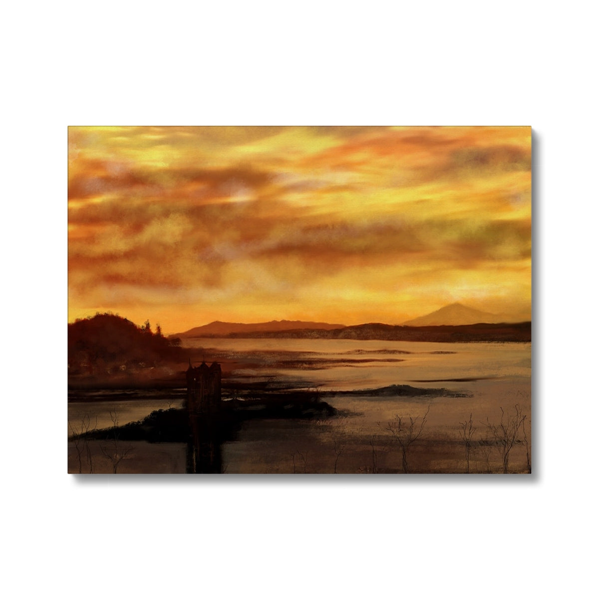 Castle Stalker Dusk Canvas | Historic & Iconic Scotland Art Gallery | Paintings, Prints, Homeware and Art Gifts From Scotland By Scottish Artist Kevin Hunter