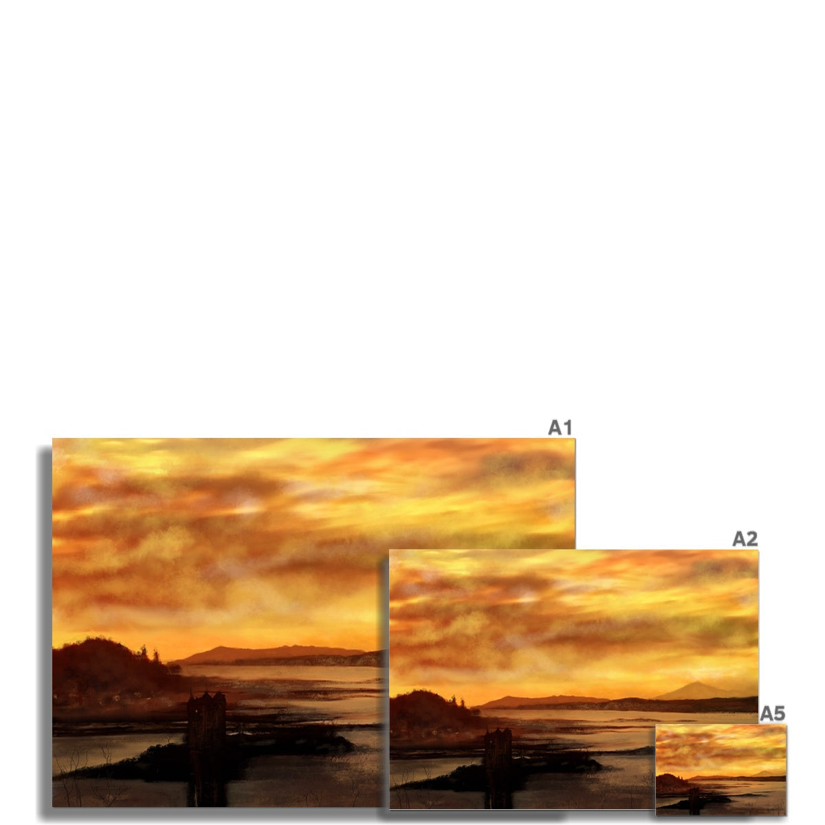 Castle Stalker Dusk Painting | Signed Art Prints From Scotland | By Scottish Artist Hunter