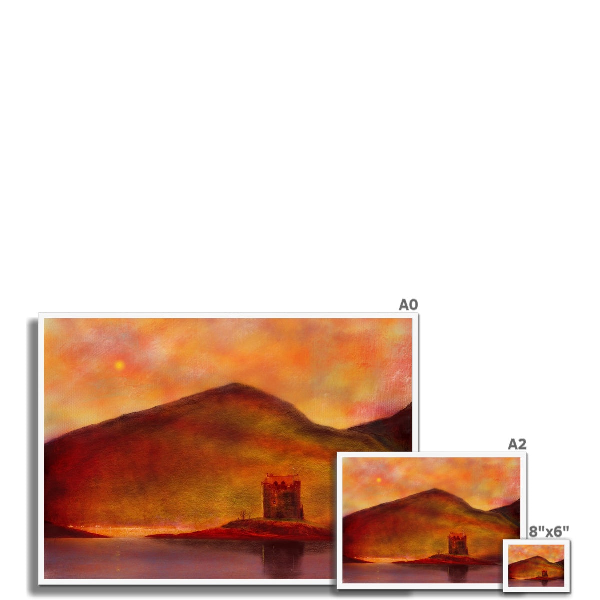 Castle Stalker Sunset Painting | Framed Prints From Scotland