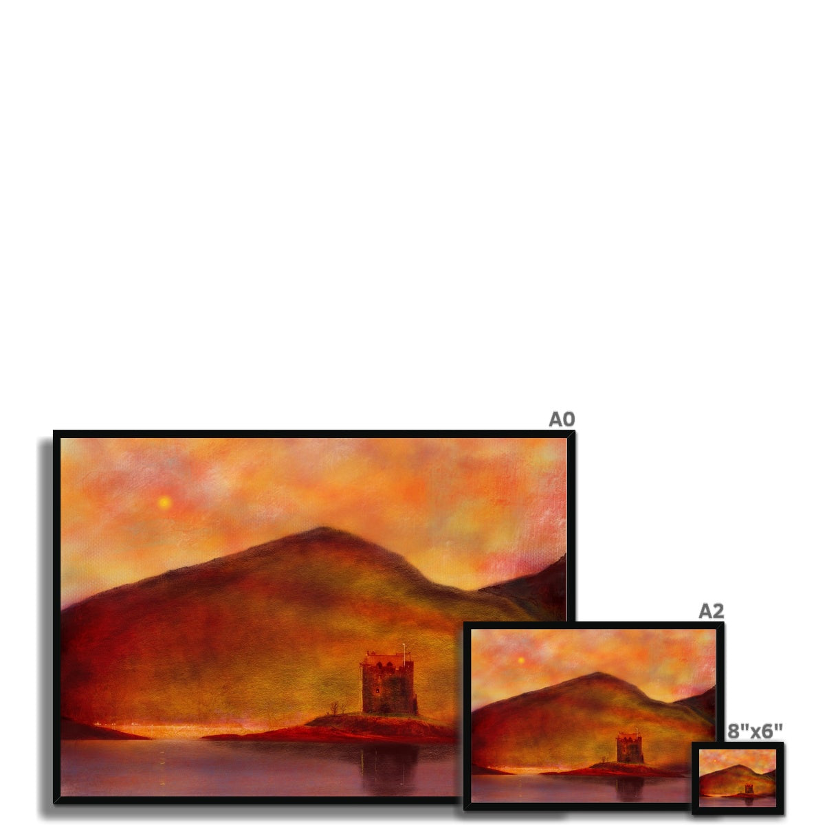 Castle Stalker Sunset Painting | Framed Prints From Scotland