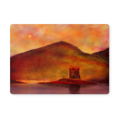 Castle Stalker Sunset | Scottish Art Gifts | Placemat | Historic &amp; Iconic Scotland Art Gallery | Paintings, Prints, Homeware and Art Gifts From Scotland By Scottish Artist Kevin Hunter