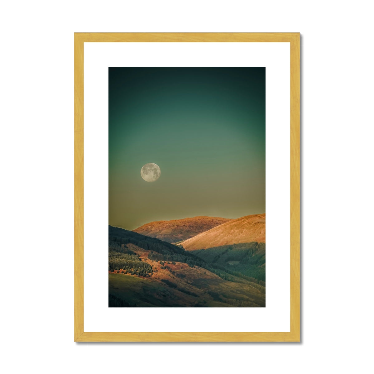 Argyll Moon Scottish Landscape Photography | Antique Framed & Mounted Print