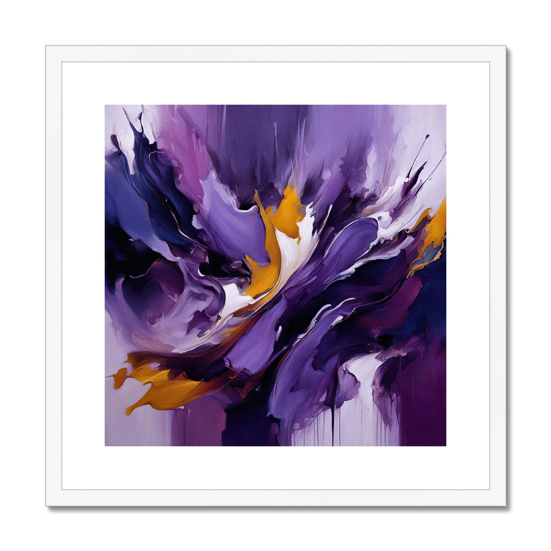 Clematis Abstract Painting | Art By Koan | Framed &amp; Mounted Print
