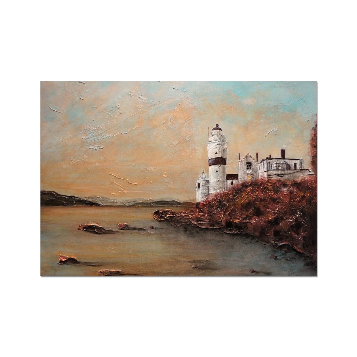 Cloch Lighthouse Dawn Painting | Fine Art Prints From Scotland-Unframed Prints-River Clyde Art Gallery-A2 Landscape-Paintings, Prints, Homeware, Art Gifts From Scotland By Scottish Artist Kevin Hunter